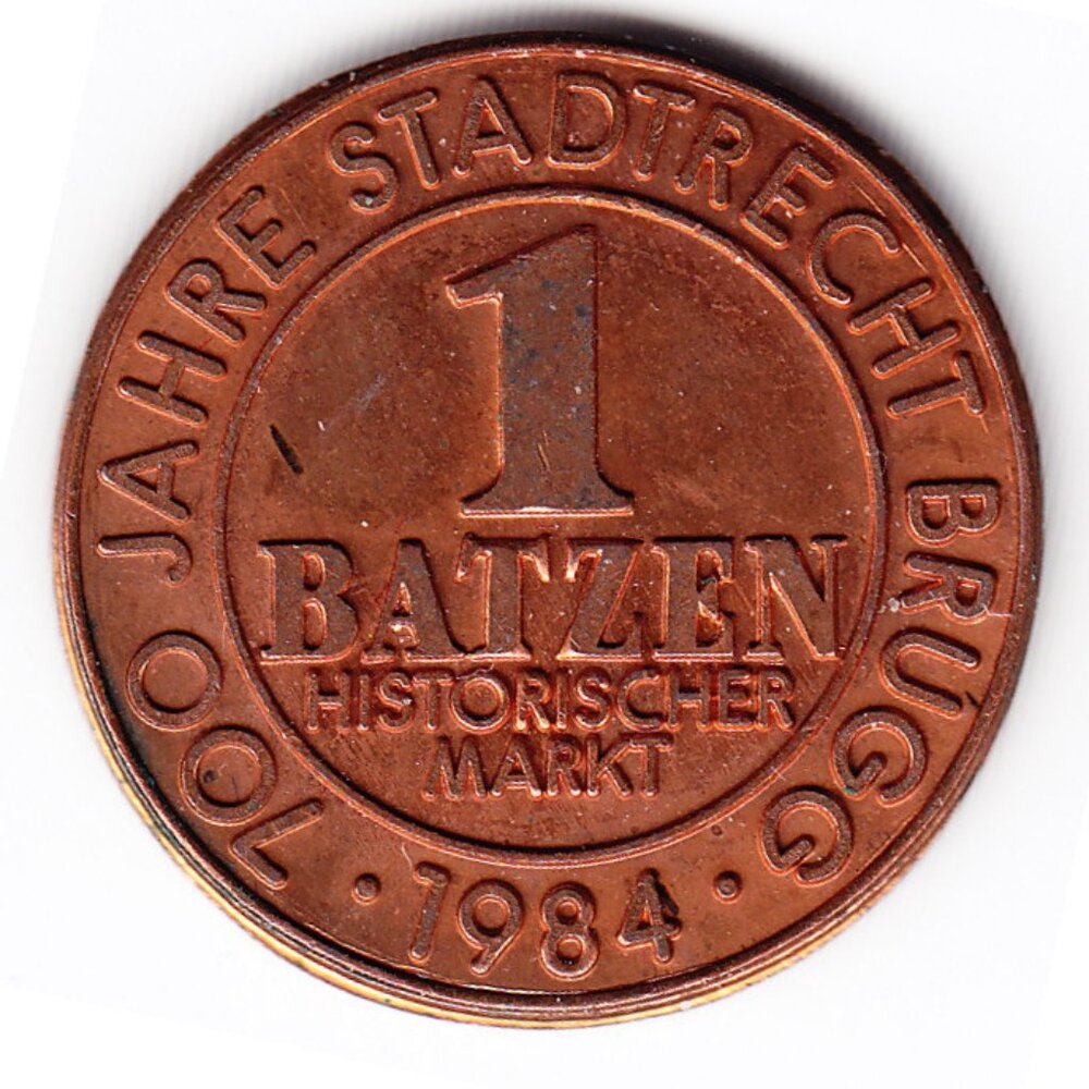 1984 Switzerland Stadtrecht Brugg Commemorative Medal (b86)
